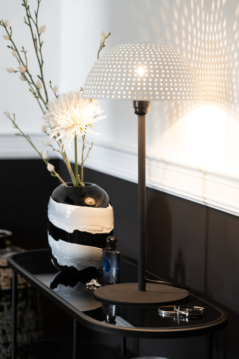 Table Lamp Mushroom Dots Metal Shining White/Black Large-Tafellampen-J-Line