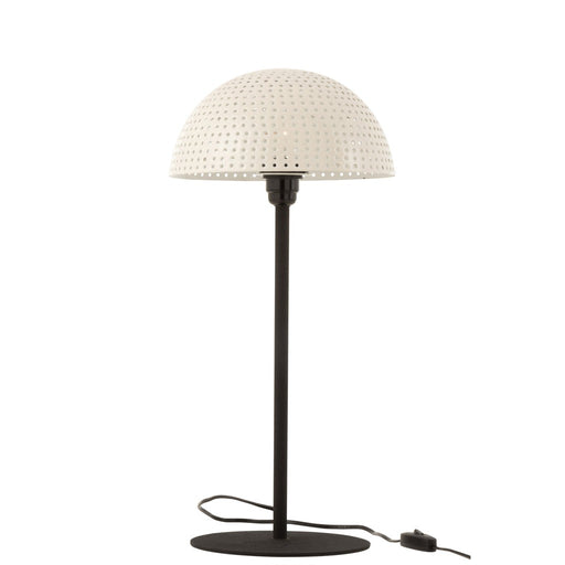 Table Lamp Mushroom Dots Metal Shining White/Black Large-Tafellampen-J-Line