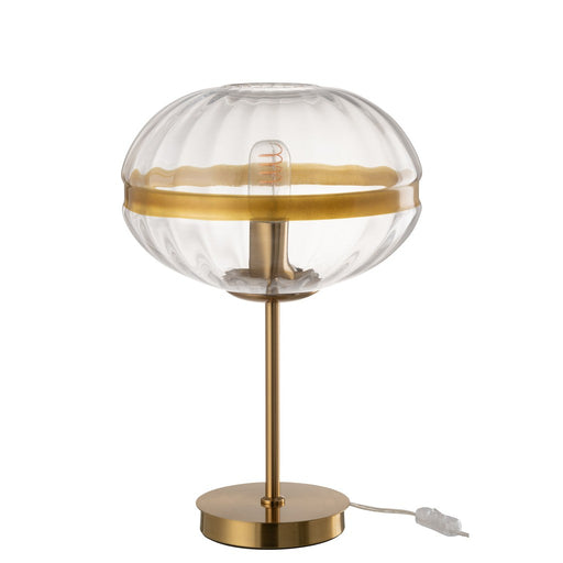 Table Lamp Oval Iron/Glass Transparent/Gold-Tafellampen-J-Line