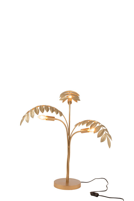 Table Lamp Palm Tree Zinc Gold-Tafellampen-J-Line