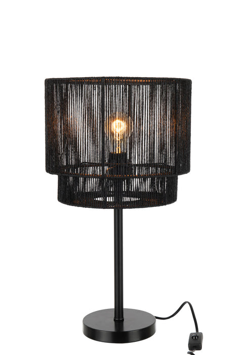 Table Lamp Paul Rope Metal Black-Tafellampen-J-Line