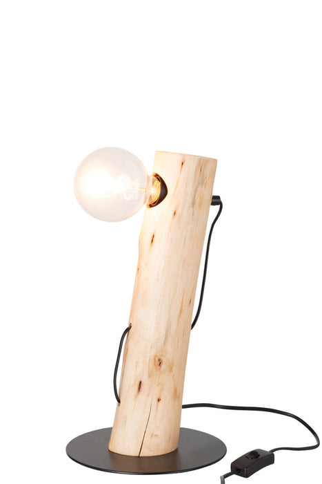 Table Lamp Silas Oblique Berangan Wood Natural-Tafellampen-J-Line