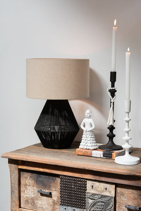 Table Lamp String Jute Black-Tafellampen-J-Line