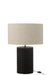 Table Lamp Threaded Wide Ailanthus Wood Black/Grey-Tafellampen-J-Line