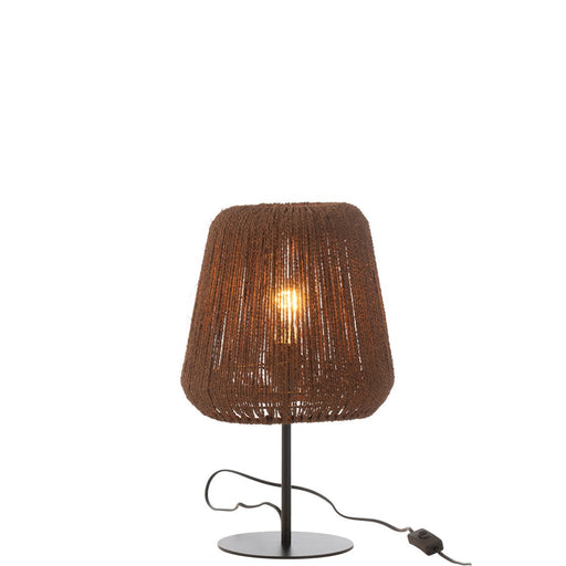 Table Lamp Weave Metal/Palm Black-Tafellampen-J-Line