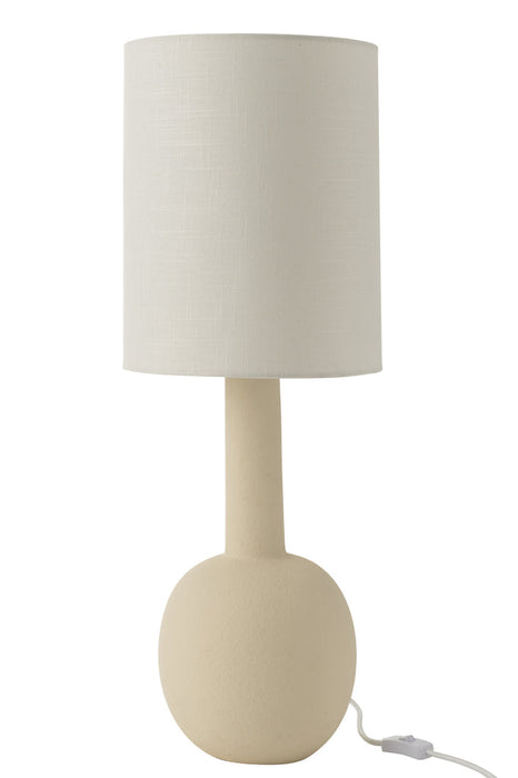 Table Lamp With Shade Stoneware Beige/White-Tafellampen-J-Line