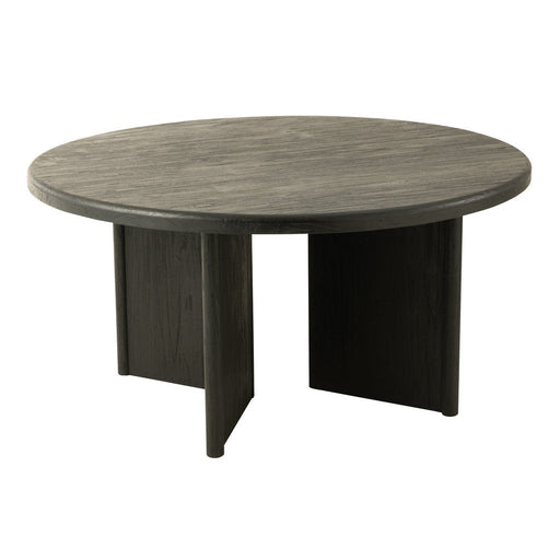 Table Round Teak Wood Black-Eettafels-J-Line