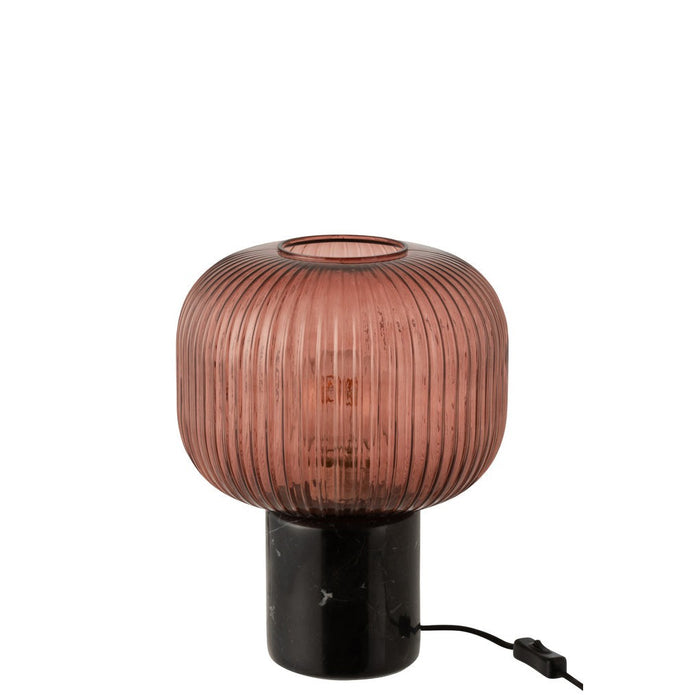 Tablelamp Yufo Glass/Marble Red/Black-Tafellampen-J-Line