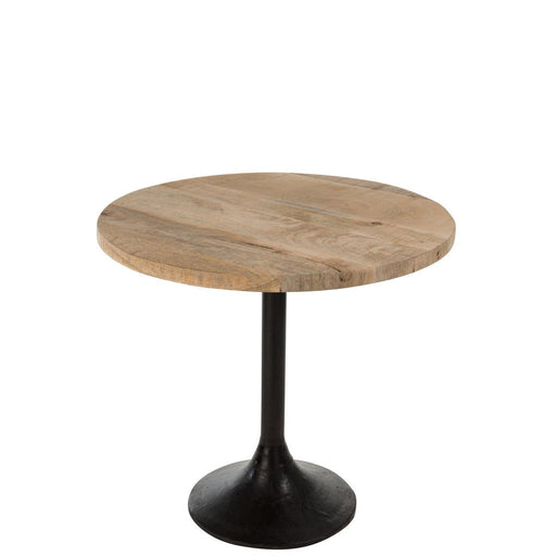 Tafel Bar Rond Hout | Metaal Natuurlijk | Zwart-Salontafels-J-Line