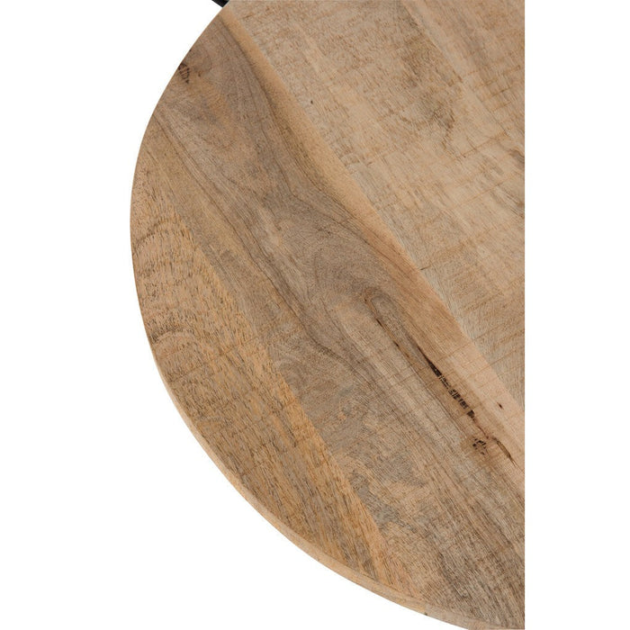 Tafel Bar rond hout/metaal naturel/zwart-Salontafels-J-Line