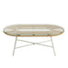 Tafel Laag ovaal buiten metaal/glas naturel/wit-Salontafels-J-Line