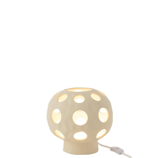 Tafel Lamp Globe Stoneware Beige-Tafellampen-J-Line