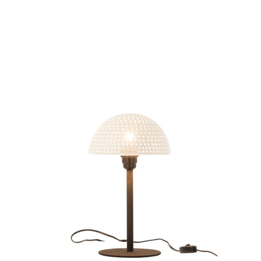 Tafel Lamp Mushroom Dots Metaal Shining Wit | Zwart Small-Tafellampen-J-Line