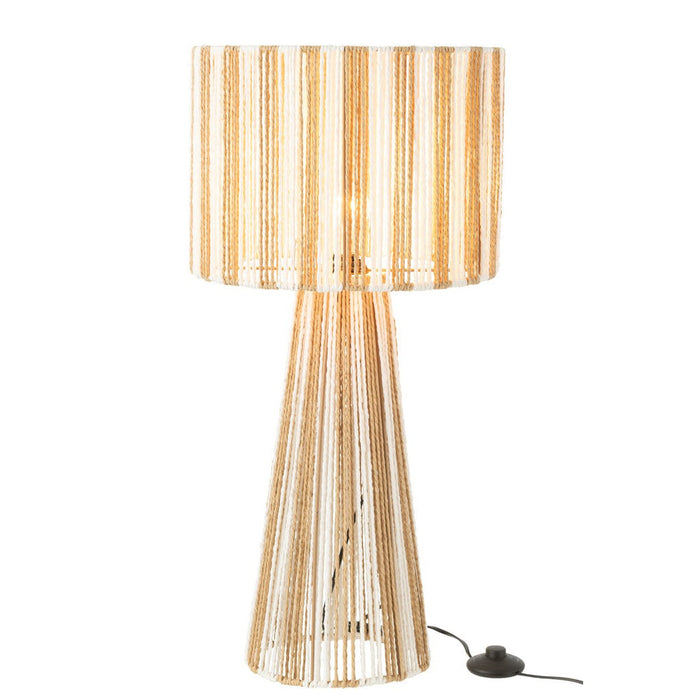 Tafel Lamp Strepen Strings Metaal | Paper Wit | Natuurlijk-Tafellampen-J-Line