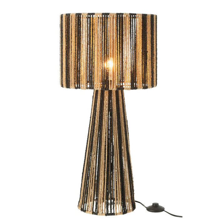 Tafel Lamp Strpes Strings Metaal | Paper Zwart | Natuurlijk-Tafellampen-J-Line