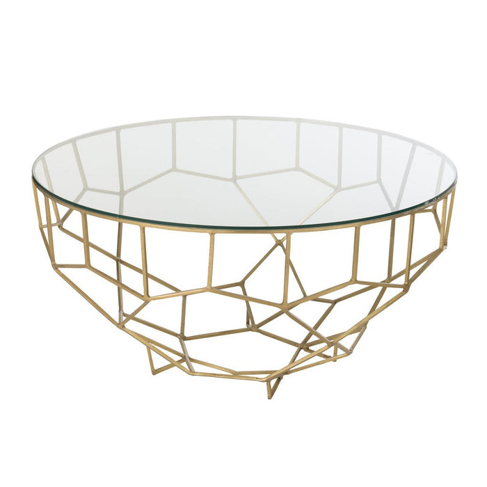 Tafel Moza Metaal | Glass Gold-Salontafels-J-Line