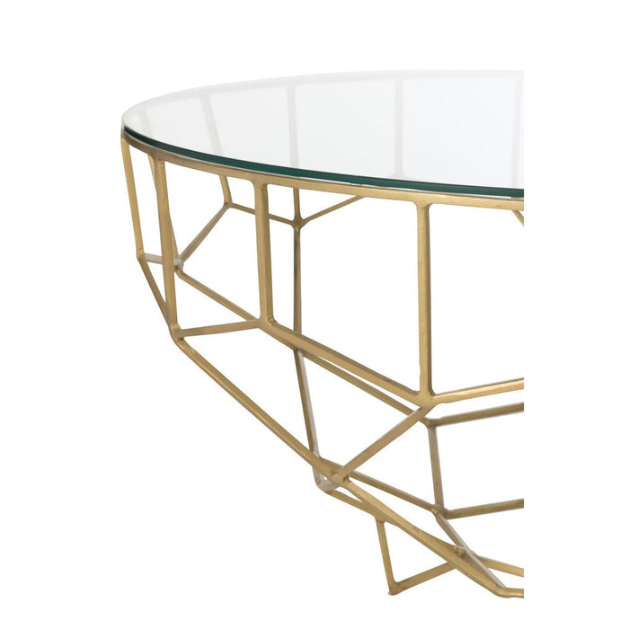 Tafel Moza metaal/glas goud-Salontafels-J-Line