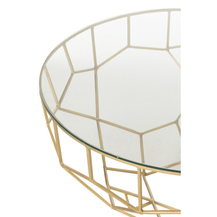 Tafel Moza metaal/glas goud-Salontafels-J-Line