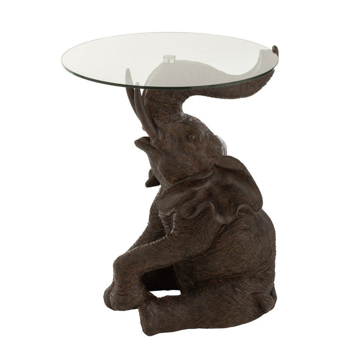 Tafel Olifant poly/glas donkerbruin-Salontafels-J-Line