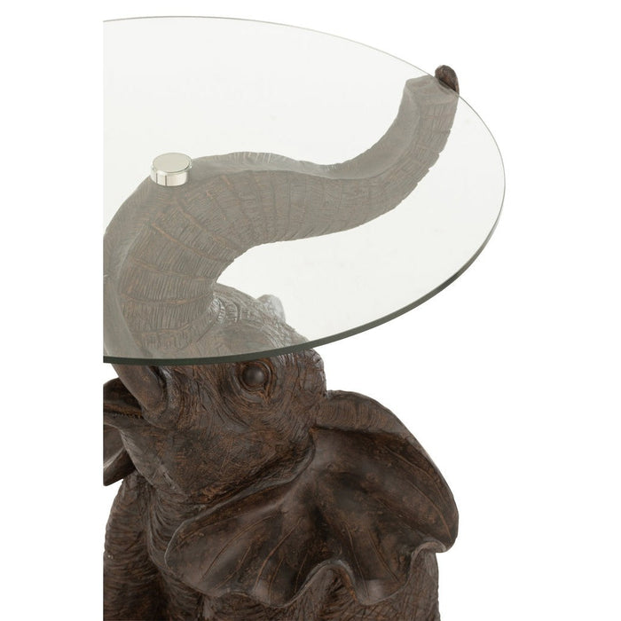 Tafel Olifant poly/glas donkerbruin-Salontafels-J-Line