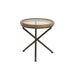 Tafel Rond hout/glas bruin small-Salontafels-J-Line