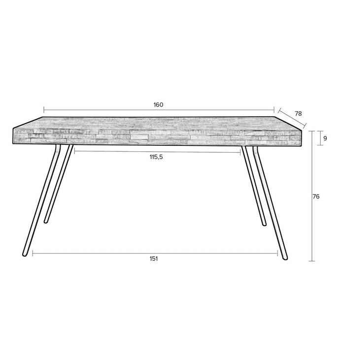 Tafel Suri 160X78 Natural-Eettafels-Creating Home