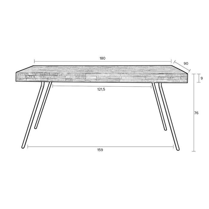 Tafel Suri 180X90 Natural-Eettafels-Creating Home