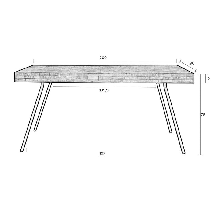 Tafel Suri 200X90 Natural-Eettafels-Creating Home