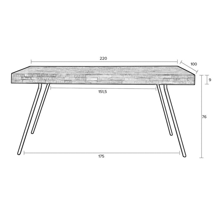 Tafel Suri 220X100 Natural-Eettafels-Creating Home