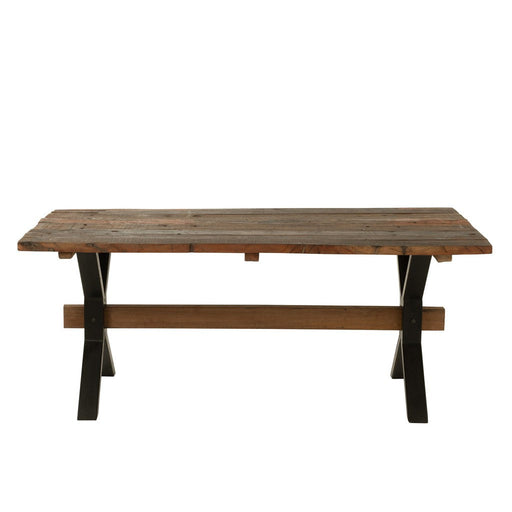 Tafel Vintage Hout Brown-Eettafels-J-Line