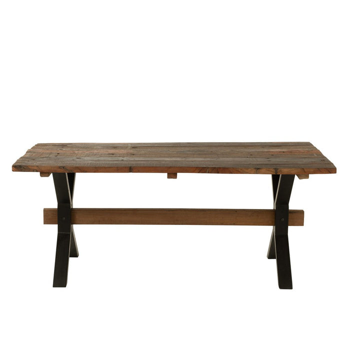 Tafel Vintage Hout Brown-Eettafels-J-Line