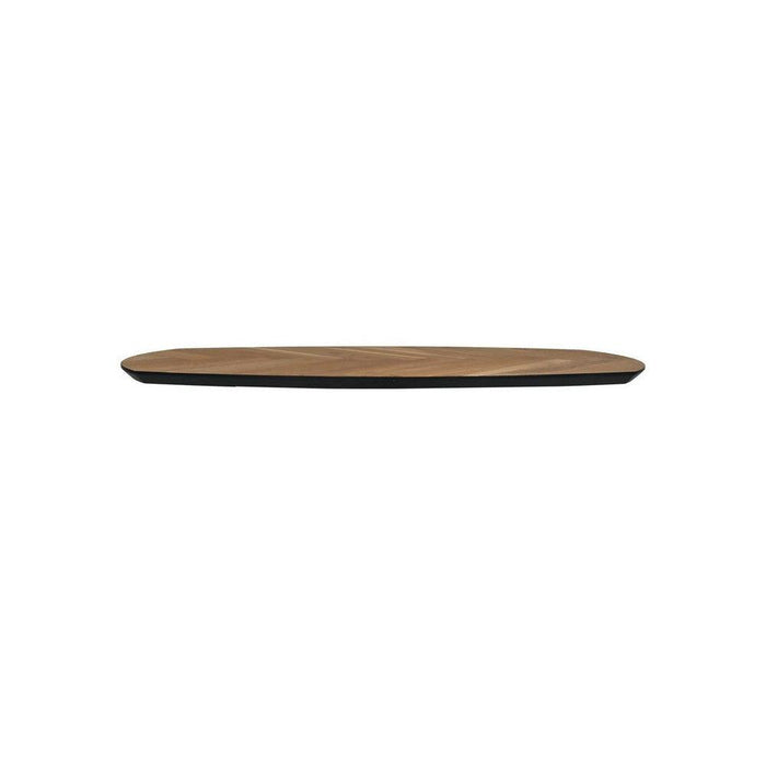 Tafelblad Fishbone Danish - 120x60x3 - Zwart - Eiken-Ovale tafelbladen-HSM Collection