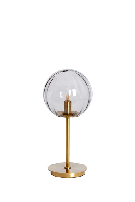 Tafellamp 20x43 cm MAGDALA glas lichtgrijs+goud-Tafellampen-Light & Living