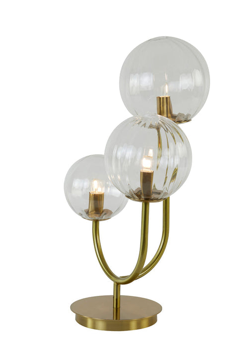 Tafellamp 3L 38x20x60 cm MAGDALA glas helder+goud-Tafellampen-Light & Living