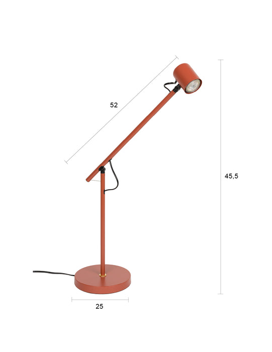 Tafellamp Aero Metaal Rood 55x20 cm GU10 (ES111)-Tafellampen-Creating Home