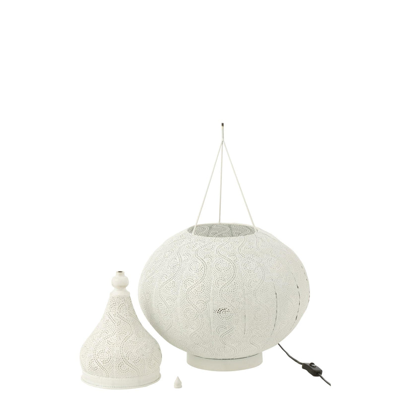 Tafellamp Aladin Ijzer Wit 40x40x60 cm-Tafellampen-J-Line