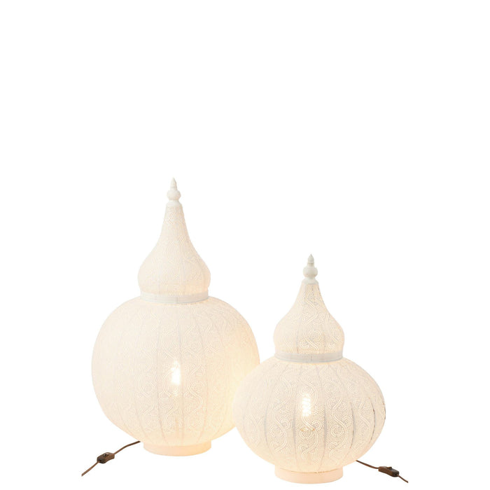 Tafellamp Aladin Ijzer Wit 46x46x78 cm-Tafellampen-J-Line