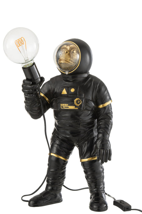 Tafellamp Astronaut poly zwart/goud-Tafellampen-J-Line