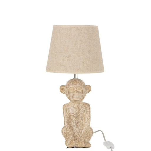 Tafellamp Beige Cement 22 cm 22x22x46 cm-Tafellampen-J-Line