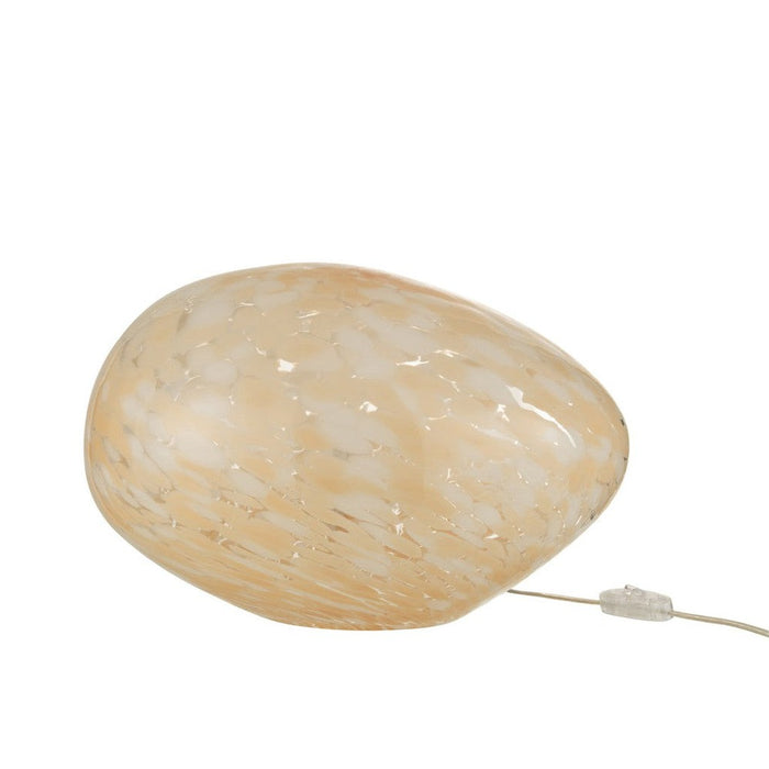 Tafellamp Beige Glas Ovaal 30 cm-Tafellampen-J-Line