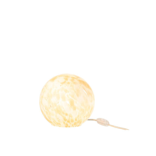 Tafellamp Beige Glas Rond 20 cm 20x20x18 cm-Tafellampen-J-Line