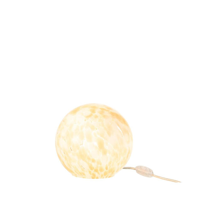 Tafellamp Beige Glas Rond 20 cm-Tafellampen-J-Line