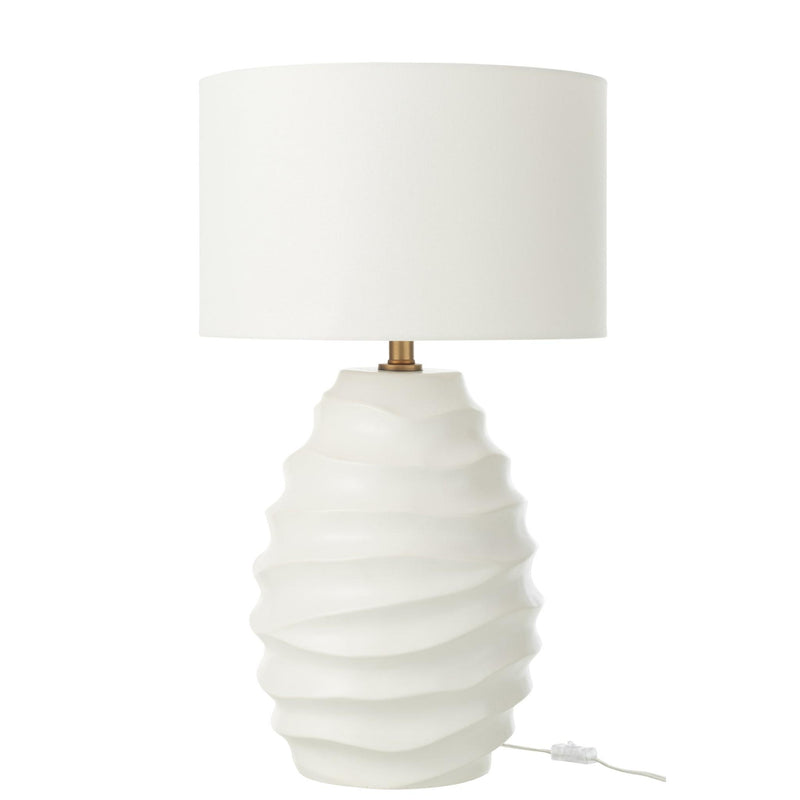 Tafellamp Beige Linnen 40 cm 40x40x68 cm-Tafellampen-J-Line