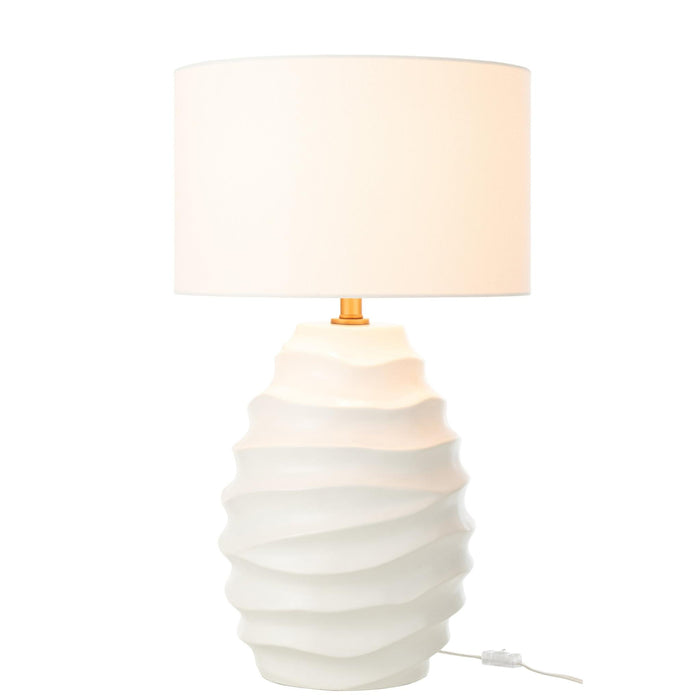 Tafellamp Beige Linnen 40 cm-Tafellampen-J-Line