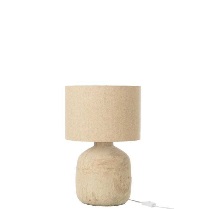 Tafellamp Beige Linnen S 30 cm 30x30x47 cm-Tafellampen-J-Line