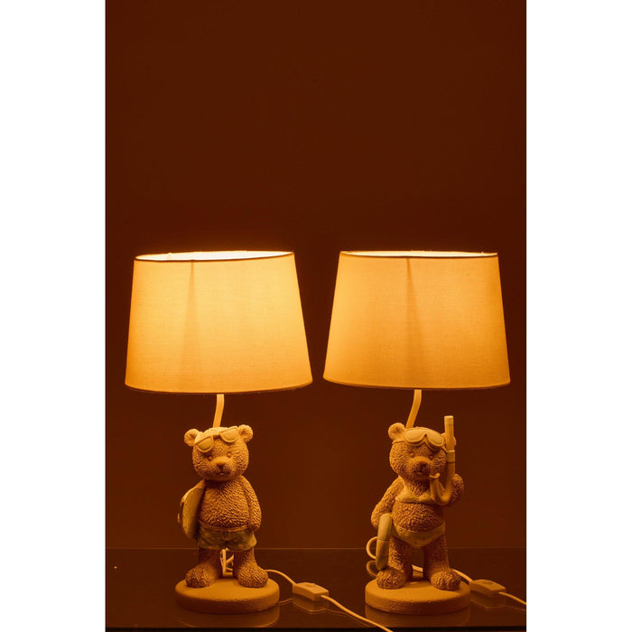 Tafellamp Beige Polykunsthars 26 cm - Polykunsthars-Tafellampen-J-Line