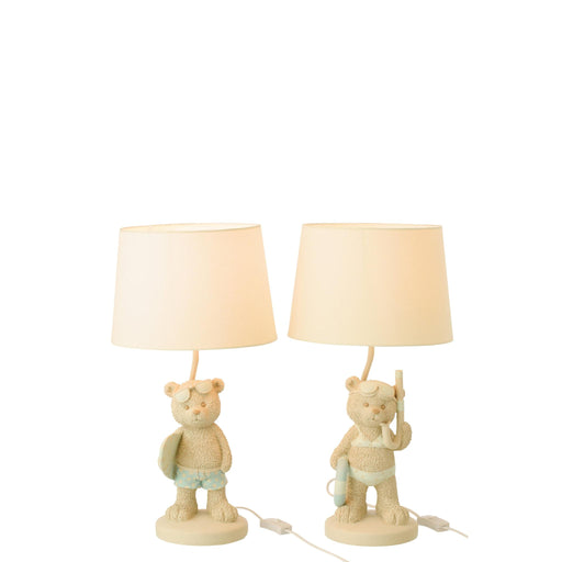 Tafellamp Beige Polykunsthars 26 cm - Polykunsthars-Tafellampen-J-Line