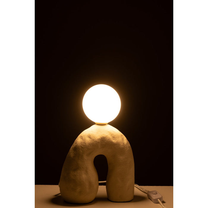 Tafellamp Beige Stoneware 11 cm-Tafellampen-J-Line