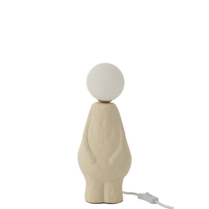 Tafellamp Beige Stoneware 12 cm 12.5x14x35.5 cm-Tafellampen-J-Line