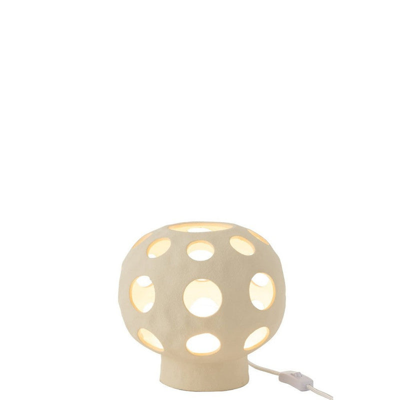 Tafellamp Beige Stoneware 25 cm 25x25x21.5 cm-Tafellampen-J-Line